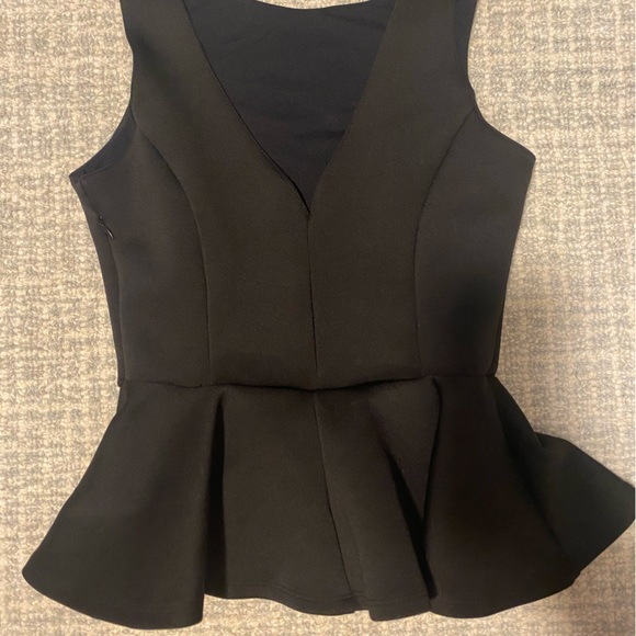 Eight Sixty Black Peplum Top - Picture 2 of 5